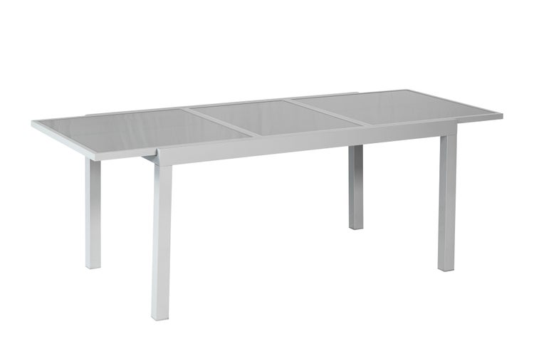 Carrara Gartenmöbelset 9tlg., Klappsessel, Ausziehtisch 160 (220) x 90 cm, schwarz