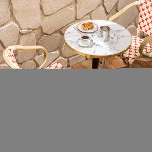 Terrassenstuhl aus Aluminium und Rattan 82 x 60 x 57 cm - Oviala