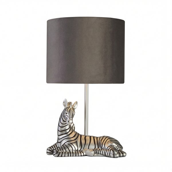 Dekorative Tischleuchte mit Zebrafuß und Lampenschirm