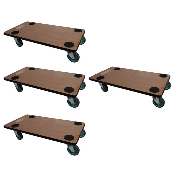 PROREGAL MegaDeal 4x Transportroller 4 Rollen HxBxT 11,5x30x60 cm Traglast 200kg Sperrholzplatte