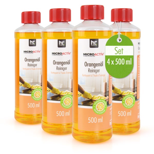 Orangenöl Reiniger Set, 4 mal 500 ml Flaschen