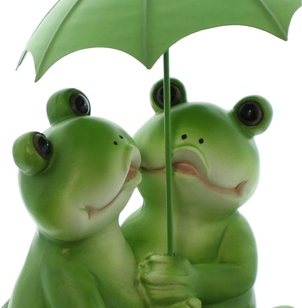 FRANK FLECHTWAREN | Froschpaar Regenschirm, POLYRESIN, METALL, 15,5 x 15,5 x 23 cm