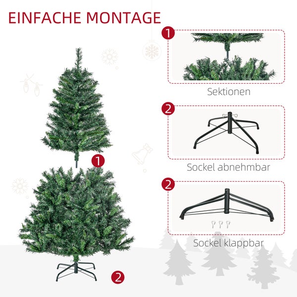 HOMCOM Weihnachtsbaum, Ø95 x 150H cm, PVC, Grün