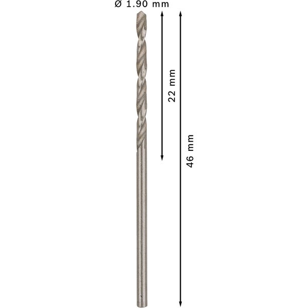 Bosch PRO Metal HSS-G Spiralbohrer 1,9 x 22 x 46 mm - 2608585474