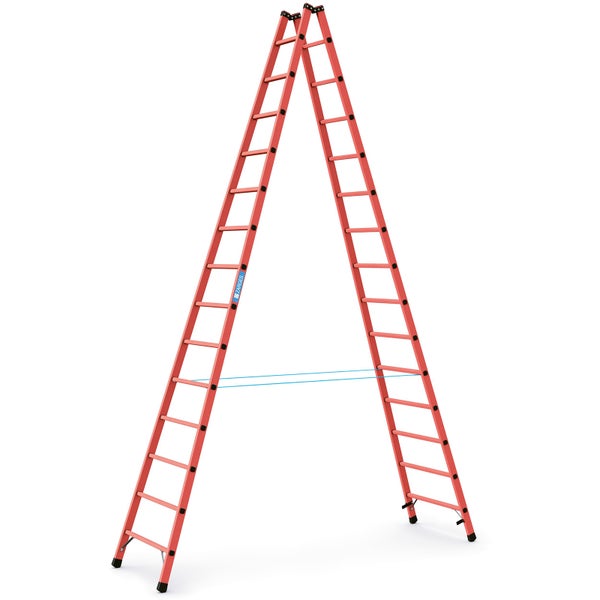 Doppelleiter aus Aluminium mit Sprossen