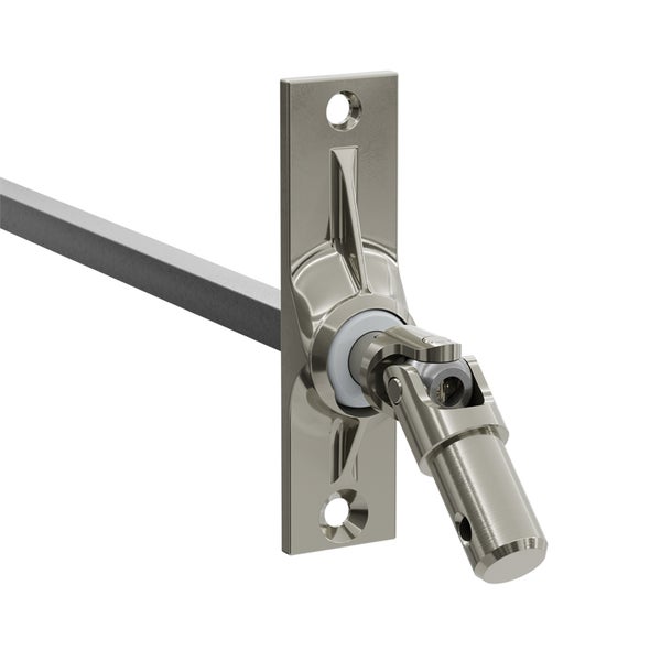 Geiger Gelenklager 45°- G025 | Grundplatte 22 x 85 mm | Kurbelzapfen 12,9 mm | 8 mm Vierkant - Länge 300 mm