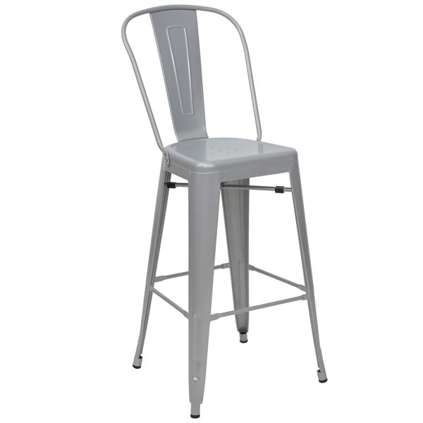 Grauer Barhocker aus Metall