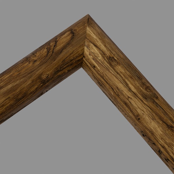 Eckansicht eines Zierprofils in Holzoptik