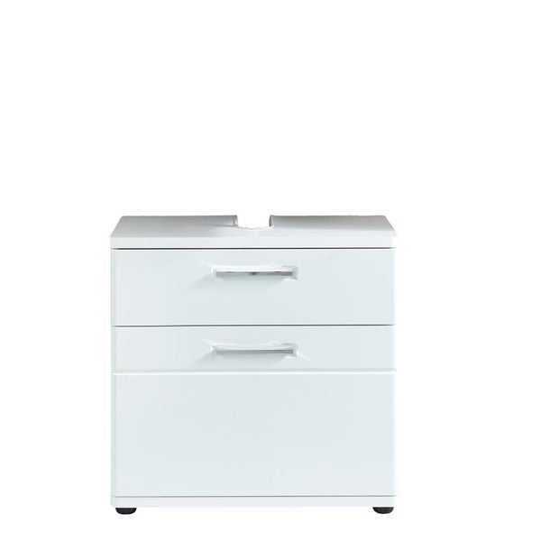 Weißer Waschtischunterschrank mit zwei Schubladen