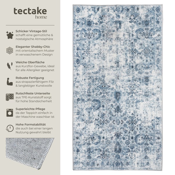 Vintage Designer Teppich tectake rutschfeste Unterseite verschiedene Größen 60 x 110 cm