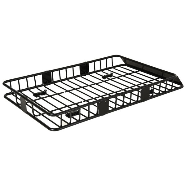 HOMCOM Dachkorb Auto einstellbare Länge Dachträger Dach Universal Gepäckträger Gepäckkorb Gepäckträger Regal Metall Schwarz 162 x 99 x 16 cm