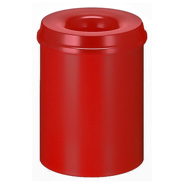 PROREGAL Selbstlöschender Papierkorb & Abfallsammler Aus Metall 15 Liter HxØ 36 x 26 cm Rot