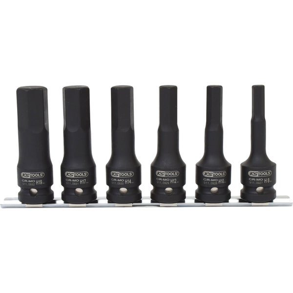 KS TOOLS 1/2 Kraft-Bit-Stecknuss-Satz lang 6tlg. - 515.1104