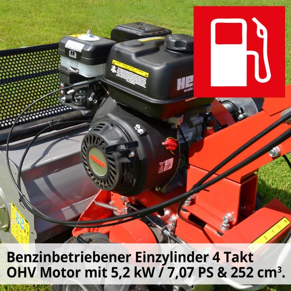 Benzinbetriebener Einzylinder Viertakt OHV Motor mit 5,2 Kilowatt / 7,07 PS und 252 Kubikzentimeter