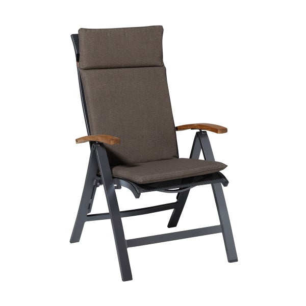 Hochlehnerauflage Oxford, Taupe – Ca. 120x50 cm - 4er-Set