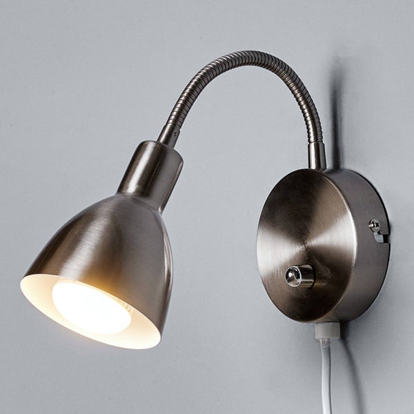 Lindby Wandleuchte, Wandlampe Innen Amrei dimmbar (Modern) in Alu aus Metall (1 flammig E14) - Wandstrahler Wandbeleuchtung Schlafzimmer / Wohnzimmer Wohnzimmerleuchte
