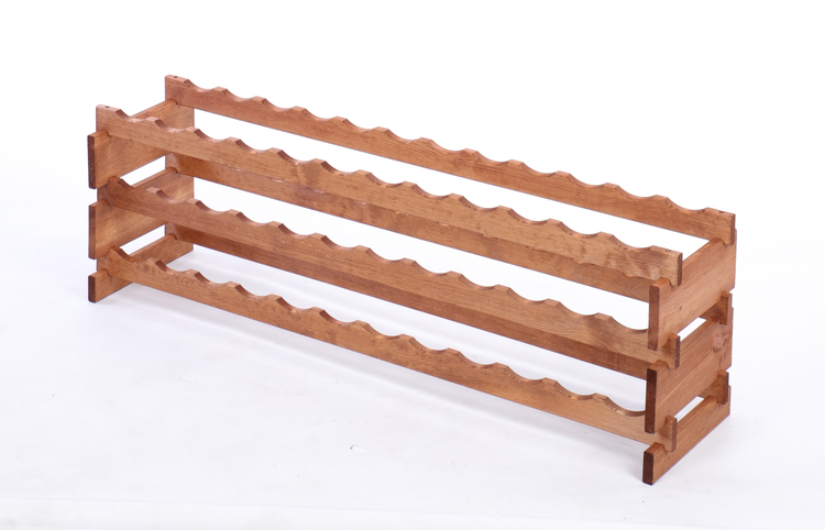 Weinregal VINOTECA FLEX PRO HxBxT 37x123x28cm 36 Flaschen auf 3 Ebenen Massives Kiefernholz Braun geölt