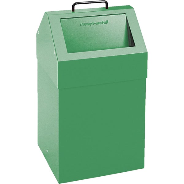 Abfallbehälter aus Metall mit Tragegriff