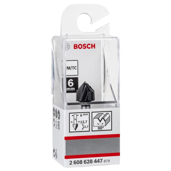 Bosch V-Nutfräser Standard for Wood 6 mm D1 12,7 mm L 12,7 mm G 45 mm 90° - 2608628447