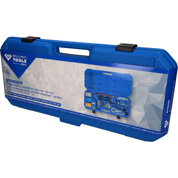 Brilliant Tools Motor Einstellwerkzeug für Fiat, 32-teilig im blauen Werkzeugkoffer