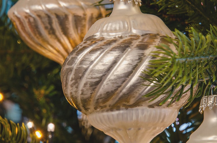 Glasfigurensortiment Barock Weiß/Silber Glanz (Barocke Weihnacht), 6-teilig, 11-13cm, 6 Stck., Weihnachtsbaumkugeln, Christbaumschmuck, Weihnachtsbaumanhänger