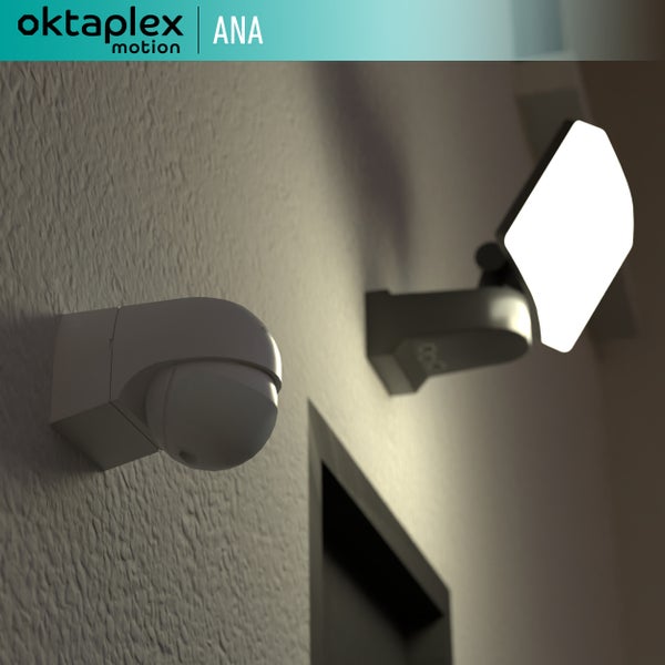 Oktaplex Ana Weiß Infrarot Bewegungsmelder für Innen + außen