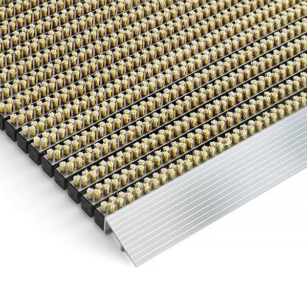 FLOORDIREKT Fußmatte - Profi Brush - Schmutzfangmatte mit Alu-Rahmen - Beige 50 x 80 cm