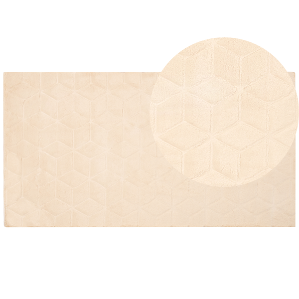 Rechteckiger Teppich mit dreidimensionalem Würfelmuster