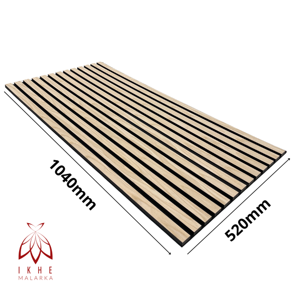 Akustikpaneele 3D Lamellen MDF mit Filz 1040x520x15mm – 2 Stück (1,08m²) | Schallabsorbierend & dekorativ | Holzoptik Wandverkleidung (11001D)