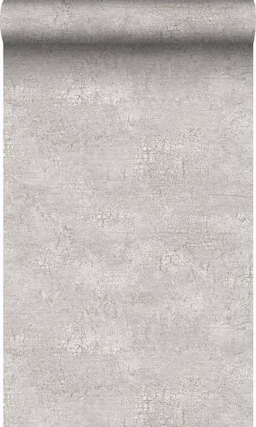 Origin Wallcoverings Tapete Naturstein mit Craquelé-Effekt Hellgrau - 53 cm x 10,05 m - 347565