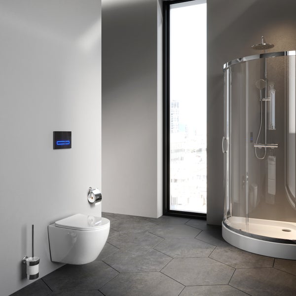 AM.PM Wand-WC  Tiefspüler ohne Spülrand weiß glänzend mit WC-Sitz CLA1900PSC Like