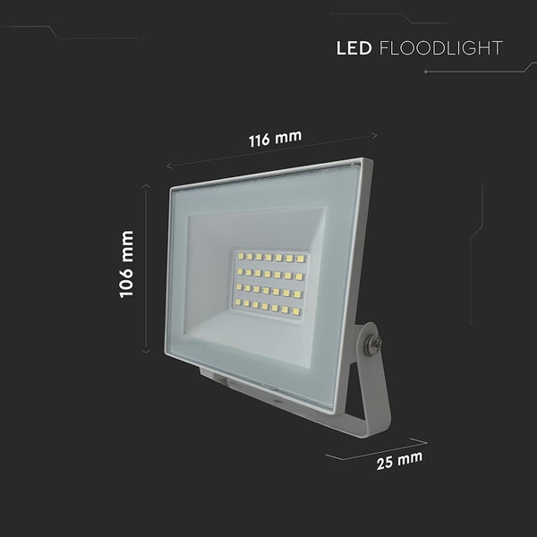LED-Flutlichtstrahler mit den Maßen 116 mm x 106 mm x 25 mm