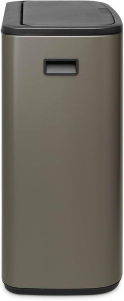 Brabantia Hochwertiger Abfallsammler Mit Touch Öffnung 2 x 30 Liter HxBxT 65,6 x 54,5 x 31 cm Platin