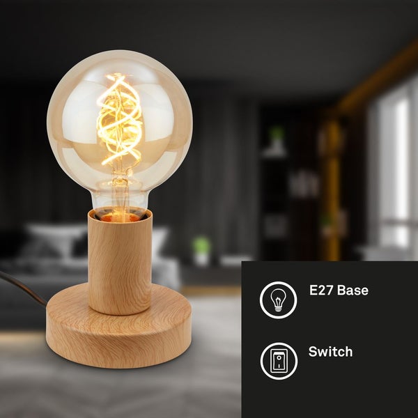 Tischlampe Tischleuchte Wohnzimmer Schlafzimmer Retro Vintage Kabelschalter