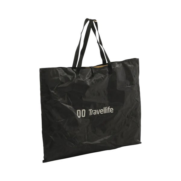 Schwarze Travellife Aufbewahrungstasche mit Tragegriffen.