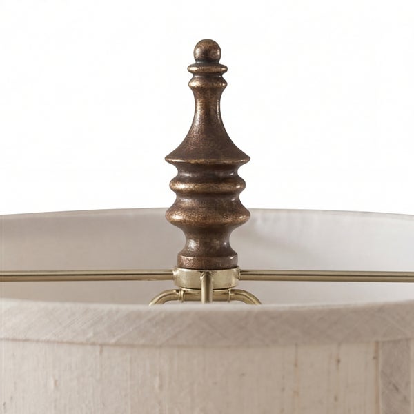 Detailansicht einer Tischlampe mit Lampenschirm