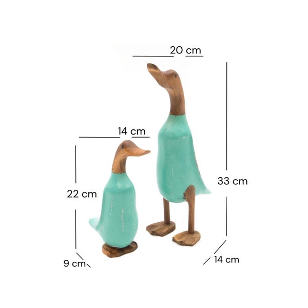 Dekorative Holzenten, ein großes und ein kleines Exemplar