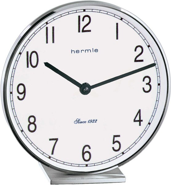 Hermle 23057-002100 Tischuhr in Edelstahl Quarzwerk