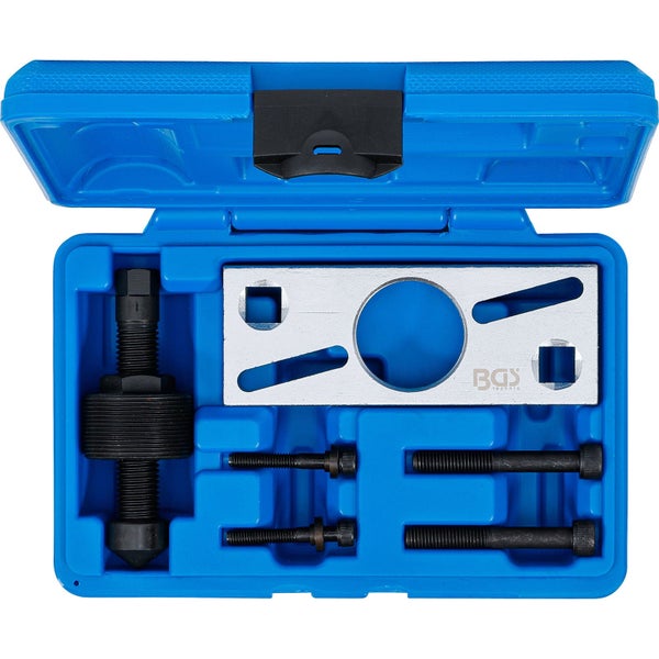 Werkzeugsatz zur Demontage von Silentlagern in einem blauen Koffer
