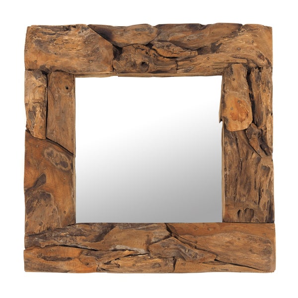 Wandspiegel  TEAK 50 Teakholz (erodiert) naturfarben