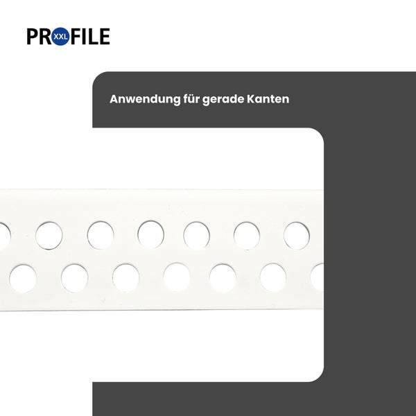 Perforiertes Profil für die Anwendung an geraden Kanten, Profile XXL Logo.