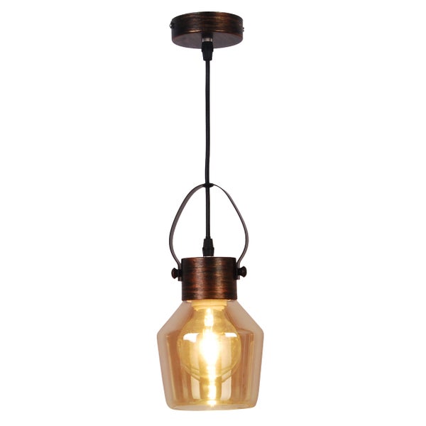 Hängelampe mit transparentem Glasschirm