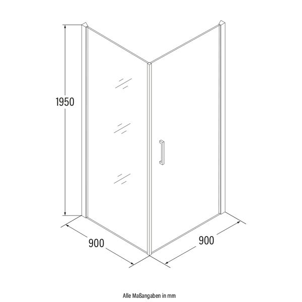 Home Deluxe Duschkabine LIVIA Chrom - 90 x 195 cm ESG & Aluminiumrahmen | Duschabtrennung, Eckdusche, Duschtür