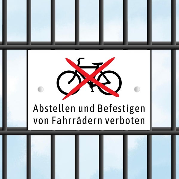Schild: Abstellen und Befestigen von Fahrrädern verboten