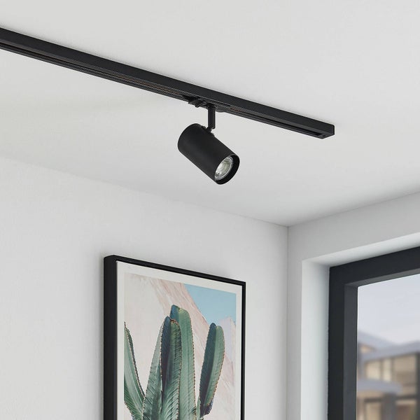 Lindby Stromschienenleuchte Linaro (Modern) in Schwarz aus Metall (1 flammig, GU10) - 1-Phasen Stromschiene Stromschienenstrahler Flurleuchte