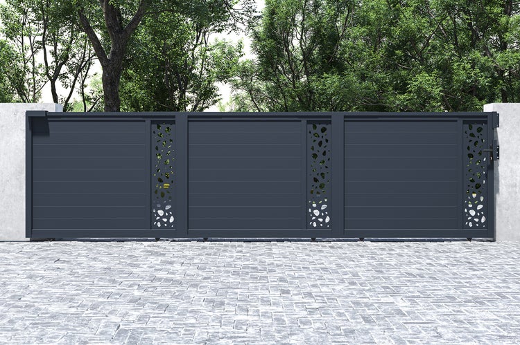 Schiebetor 6m SUNNY H.160 graues Aluminium