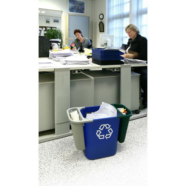 PROREGAL Rubbermaid Rechteckiger Abfallbehälter Aus Polyethylen 12,9 Liter HxBxT 30,8 x 21 x 29 cm Blau Mit Recyclingsymbol