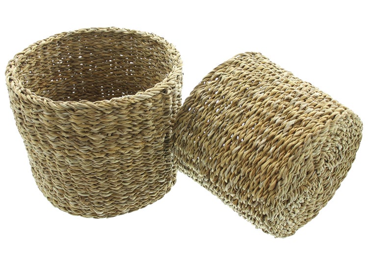FRANK FLECHTWAREN | Übertopf Seegras, 2er Set, SEEGRAS, Ø 21 x 18 cm, Ø 25 x 20 cm