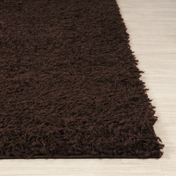Moderner Hochfloriger Shaggy Teppich Dunkelbraun 200x290 cm LILLY