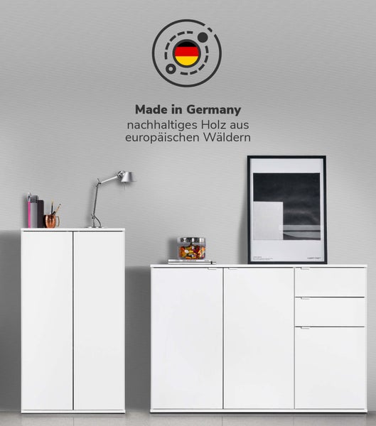 mokebo Schrank Set 2-teilig in Anthrazit 'Die Allzweckwaffe', Set mit Midischrank und Kommode
